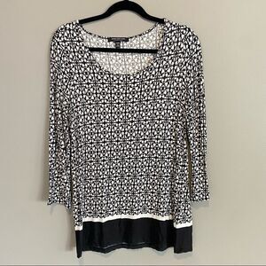 Jones New York Signature Printed Viscose Tunic Shirt Womens Size Medium